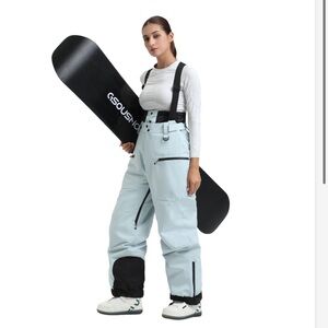 NWT GSOU SNOW Womens Baggy Snowboard Pants Ski Bibs Snow Loose Overalls
